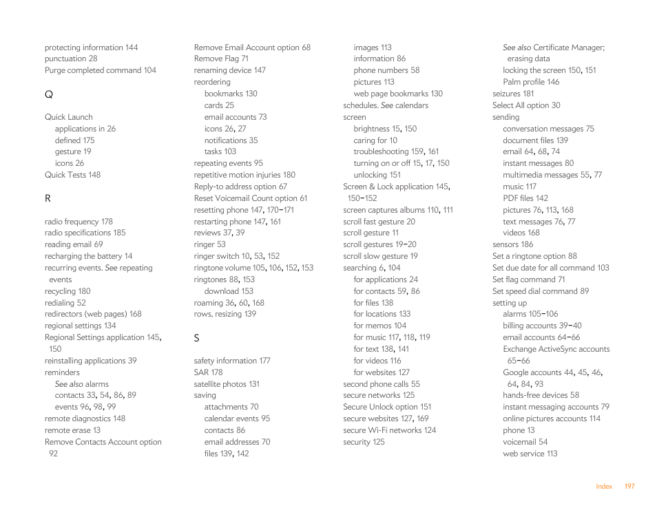 Palm Pixi Plus User Manual | Page 197 / 201