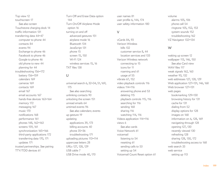 Palm Pixi Plus User Manual | Page 199 / 201