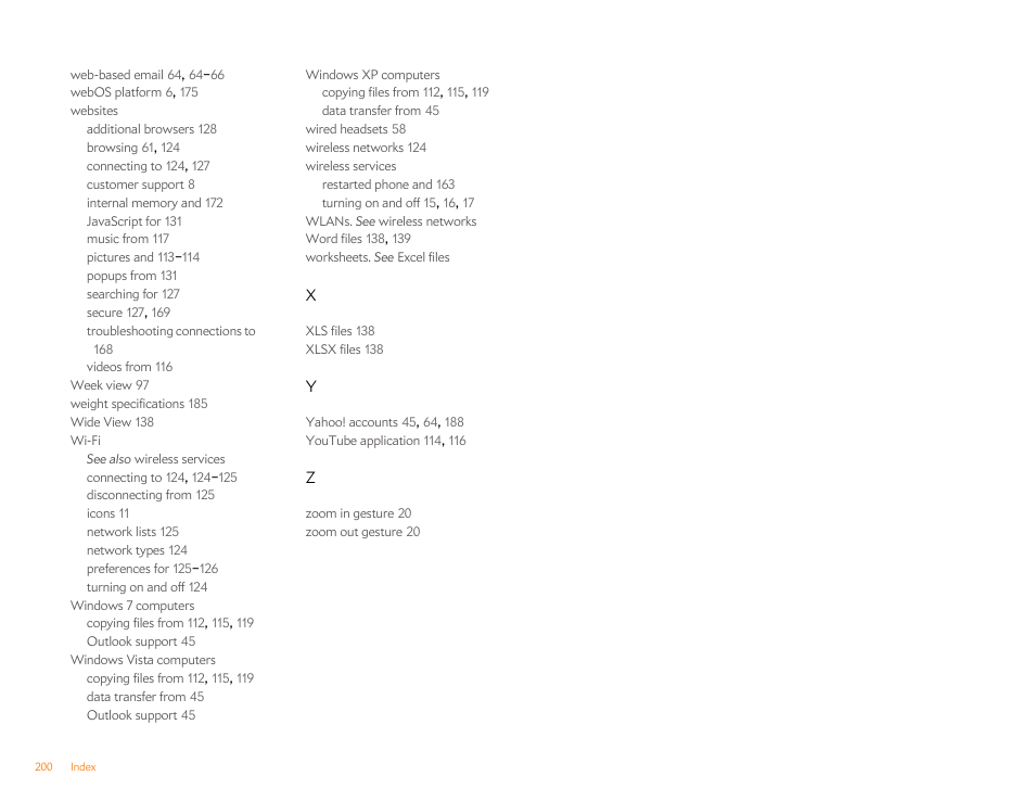 Palm Pixi Plus User Manual | Page 200 / 201