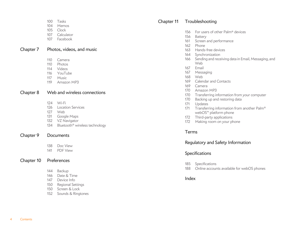 Palm Pixi Plus User Manual | Page 4 / 201