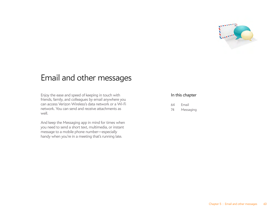 Email and other messages, Chapter 5 | Palm Pixi Plus User Manual | Page 63 / 201
