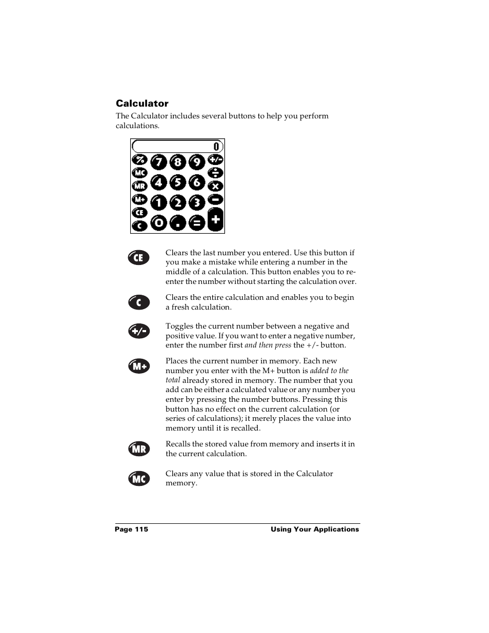 Calculator | Palm m100 User Manual | Page 121 / 212