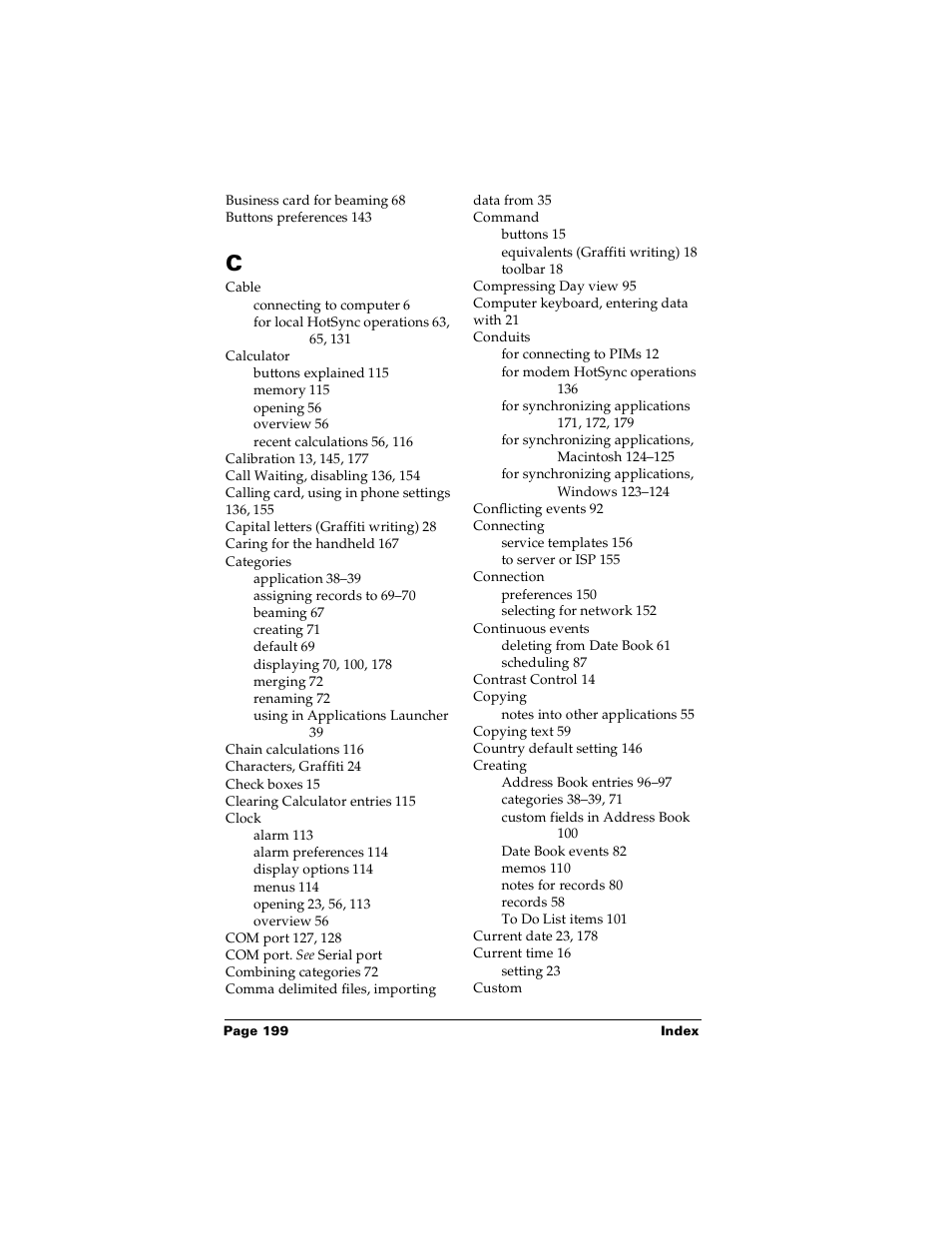 Palm m100 User Manual | Page 205 / 212