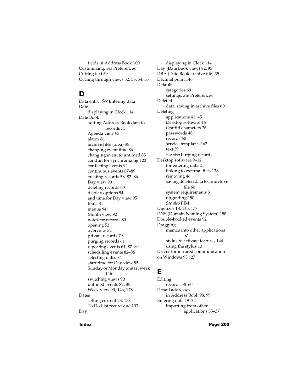 Palm m100 User Manual | Page 206 / 212