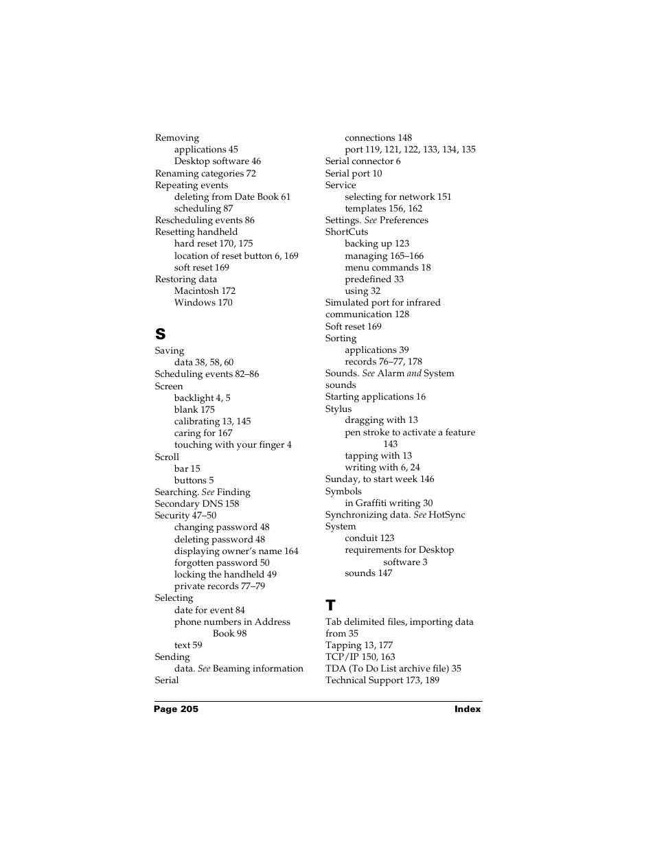 Palm m100 User Manual | Page 211 / 212