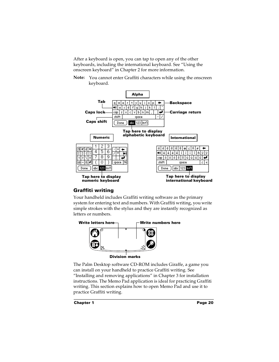 Graffiti writing | Palm m100 User Manual | Page 26 / 212
