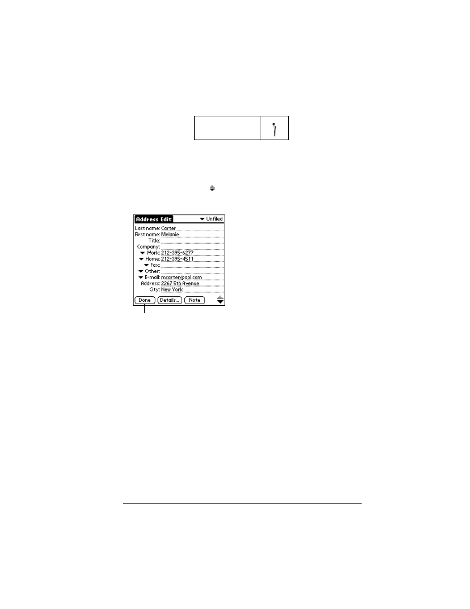 Selecting types of phone numbers, To select other types of phone numbers in an entry | Palm VII User Manual | Page 105 / 302