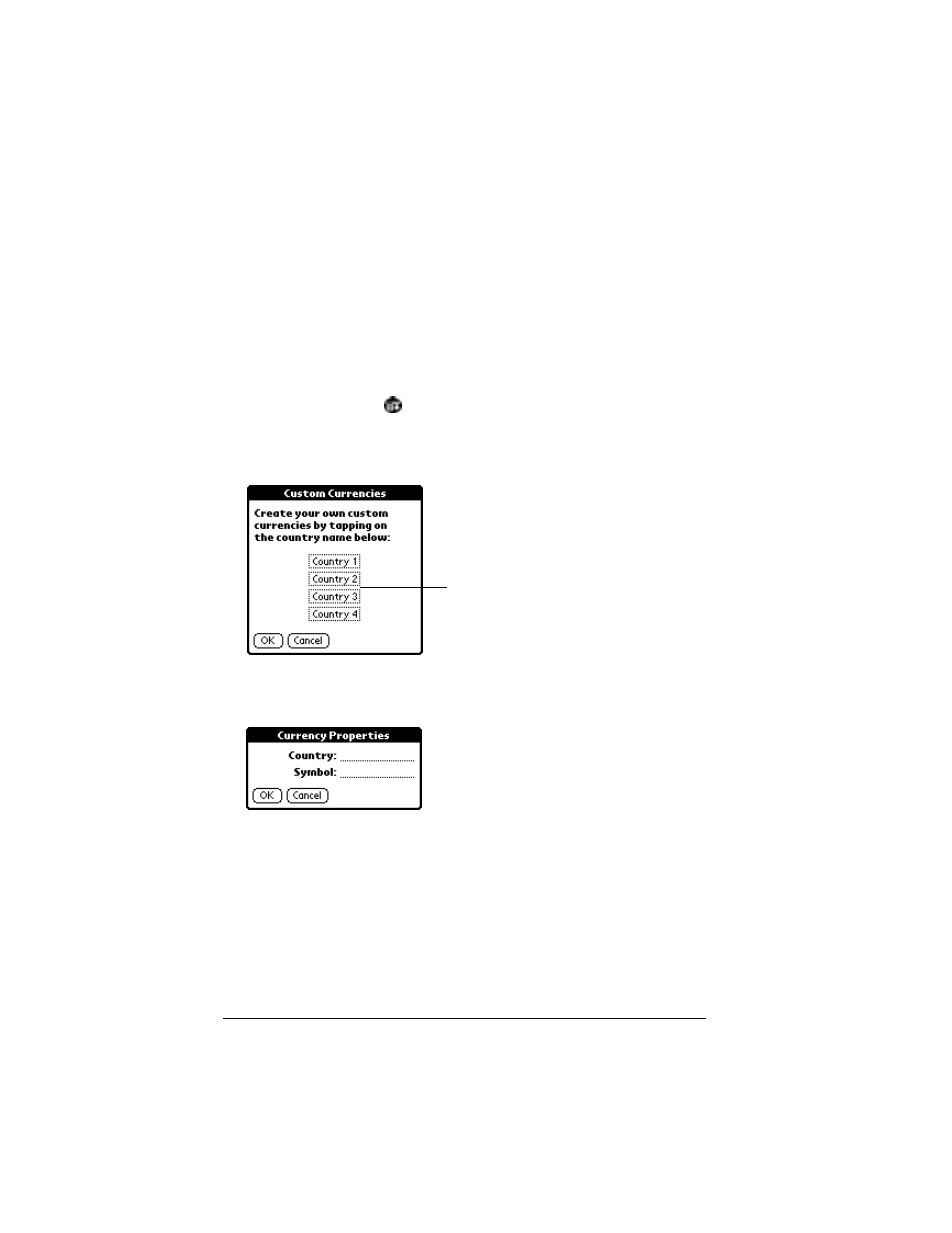 Defining a custom currency symbol, To define a custom currency symbol | Palm VII User Manual | Page 122 / 302