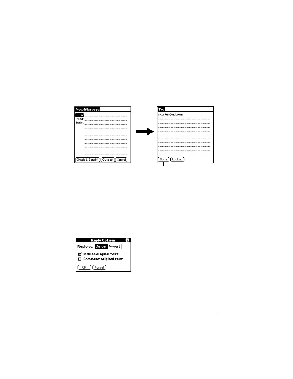 To reply to a message | Palm VII User Manual | Page 156 / 302
