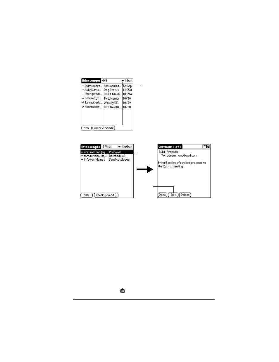 To edit an unsent message, Draft messages, To save a message as a draft | Palm VII User Manual | Page 161 / 302