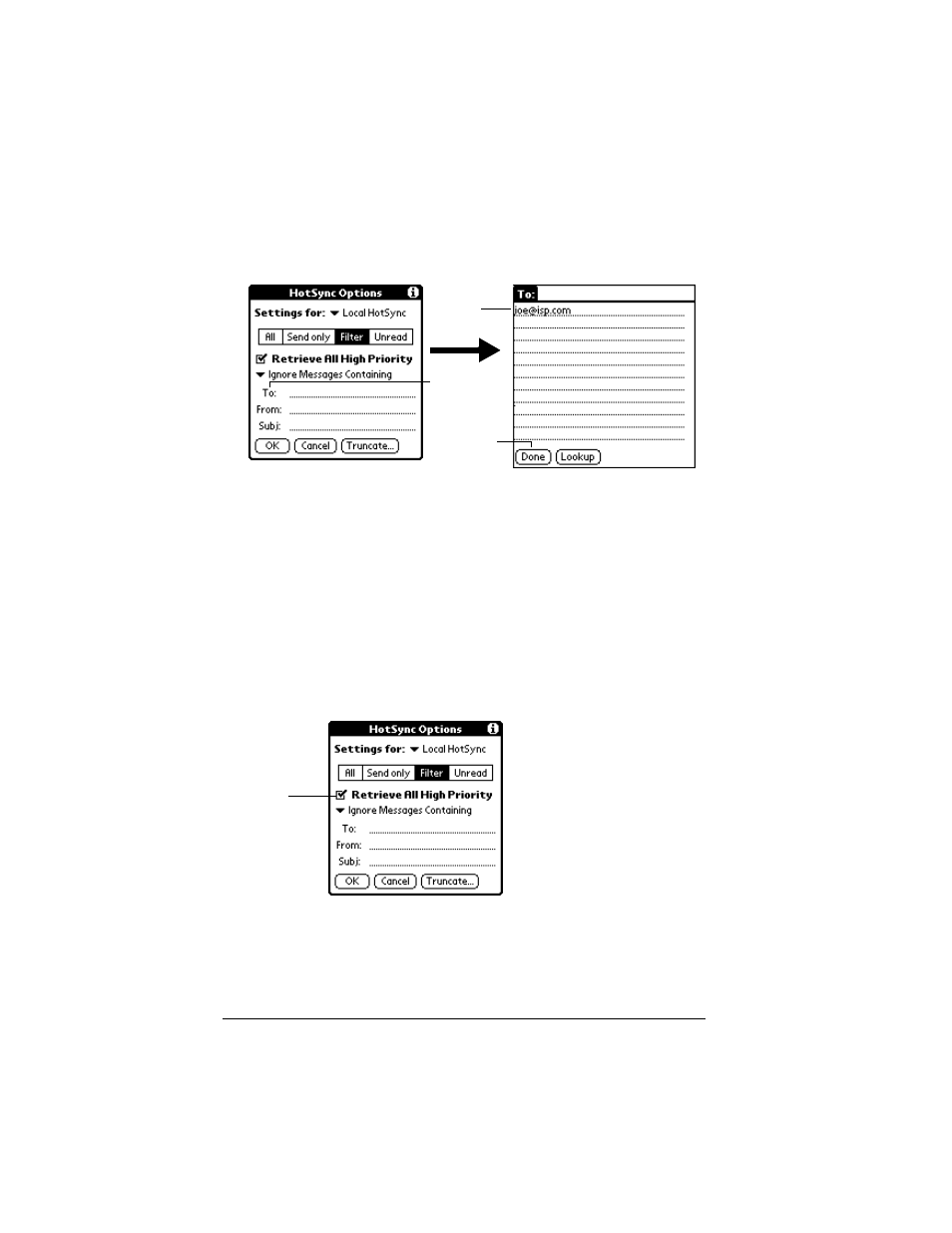 High-priority e-mail, To retrieve high-priority e-mail items | Palm VII User Manual | Page 192 / 302