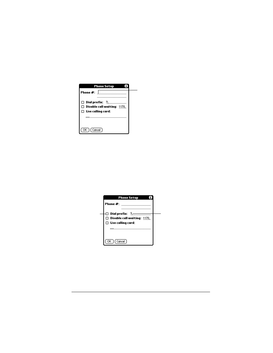 To enter your server phone number, Entering a prefix, To enter a prefix | Palm VII User Manual | Page 223 / 302