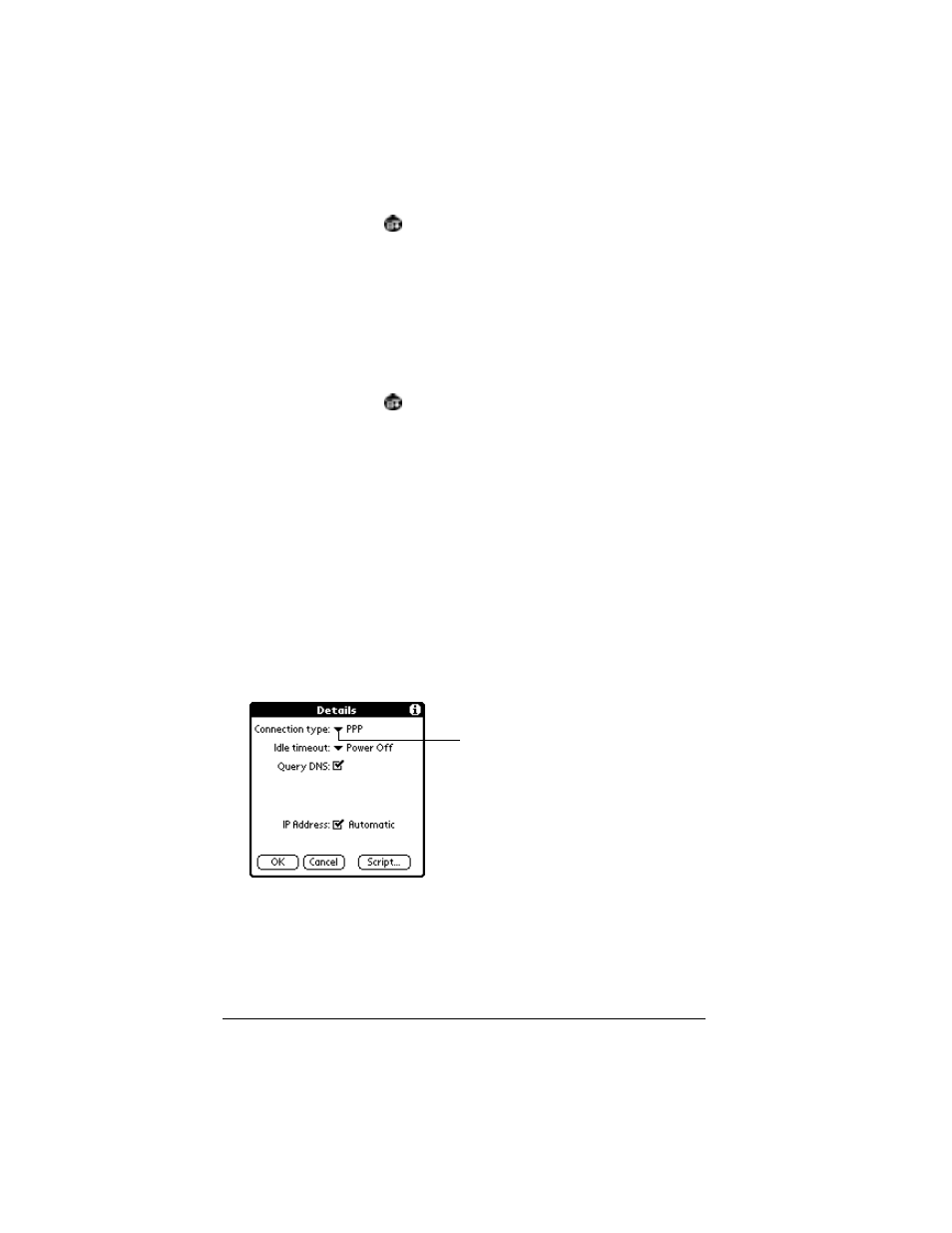 To add a new service template, To duplicate an existing service template, Adding detailed information to a service template | To select a connection type | Palm VII User Manual | Page 226 / 302