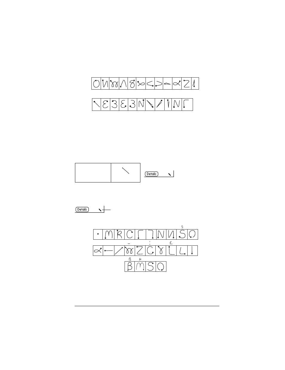 Additional graffiti punctuation, Writing symbols and extended characters | Palm VII User Manual | Page 45 / 302