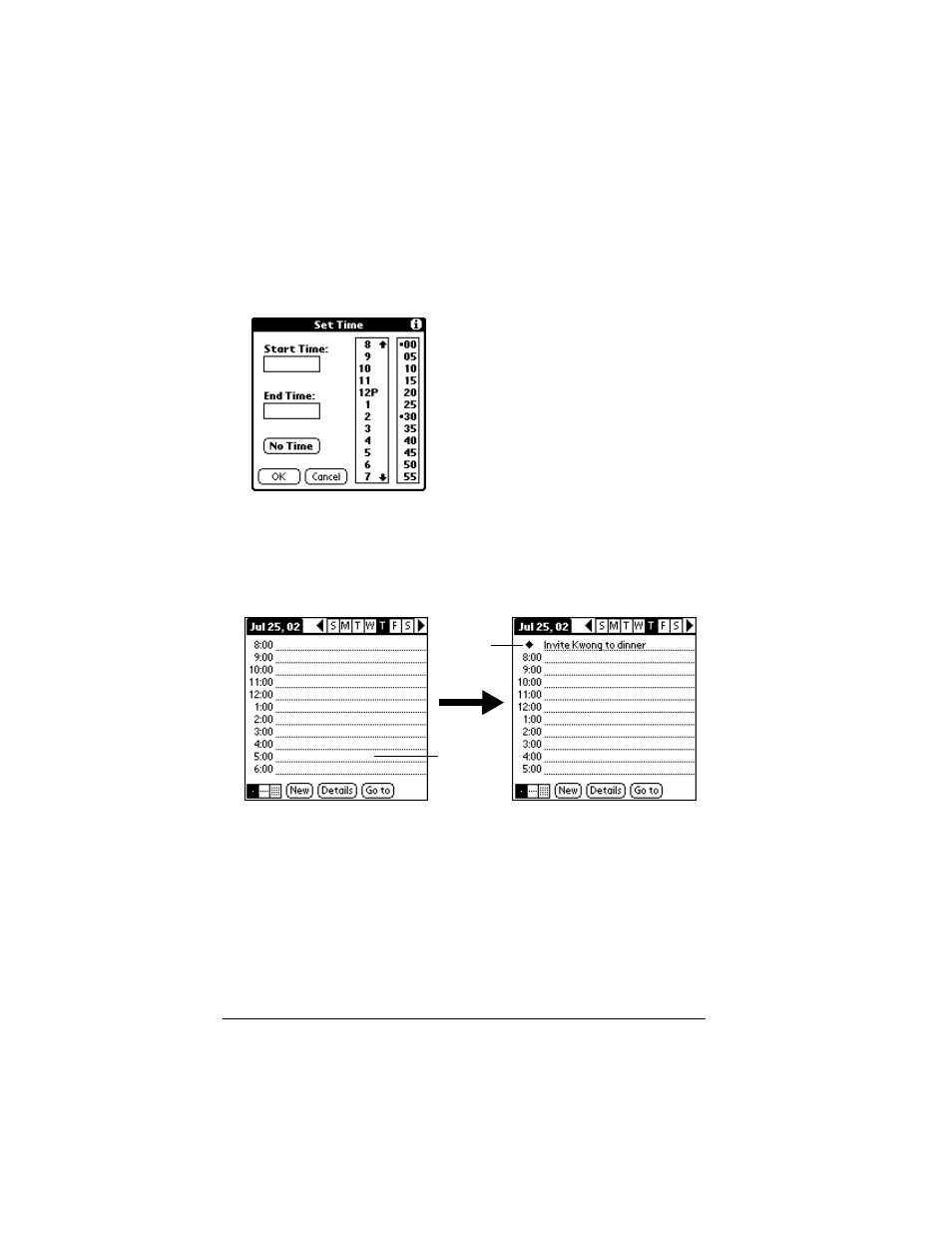 To schedule an untimed event | Palm VII User Manual | Page 94 / 302