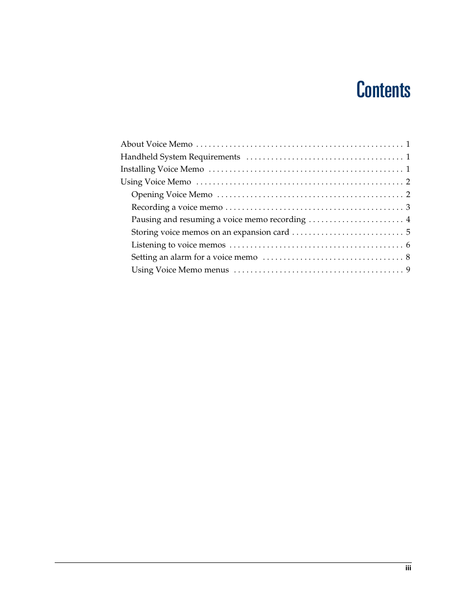 Palm Voice Memo Handbook User Manual | Page 3 / 14