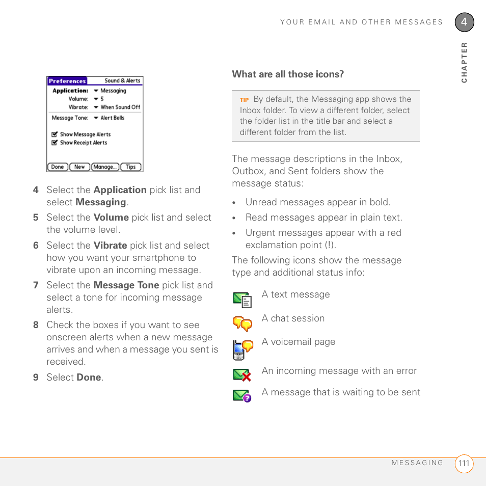 What are all those icons | Palm 755P User Manual | Page 111 / 304
