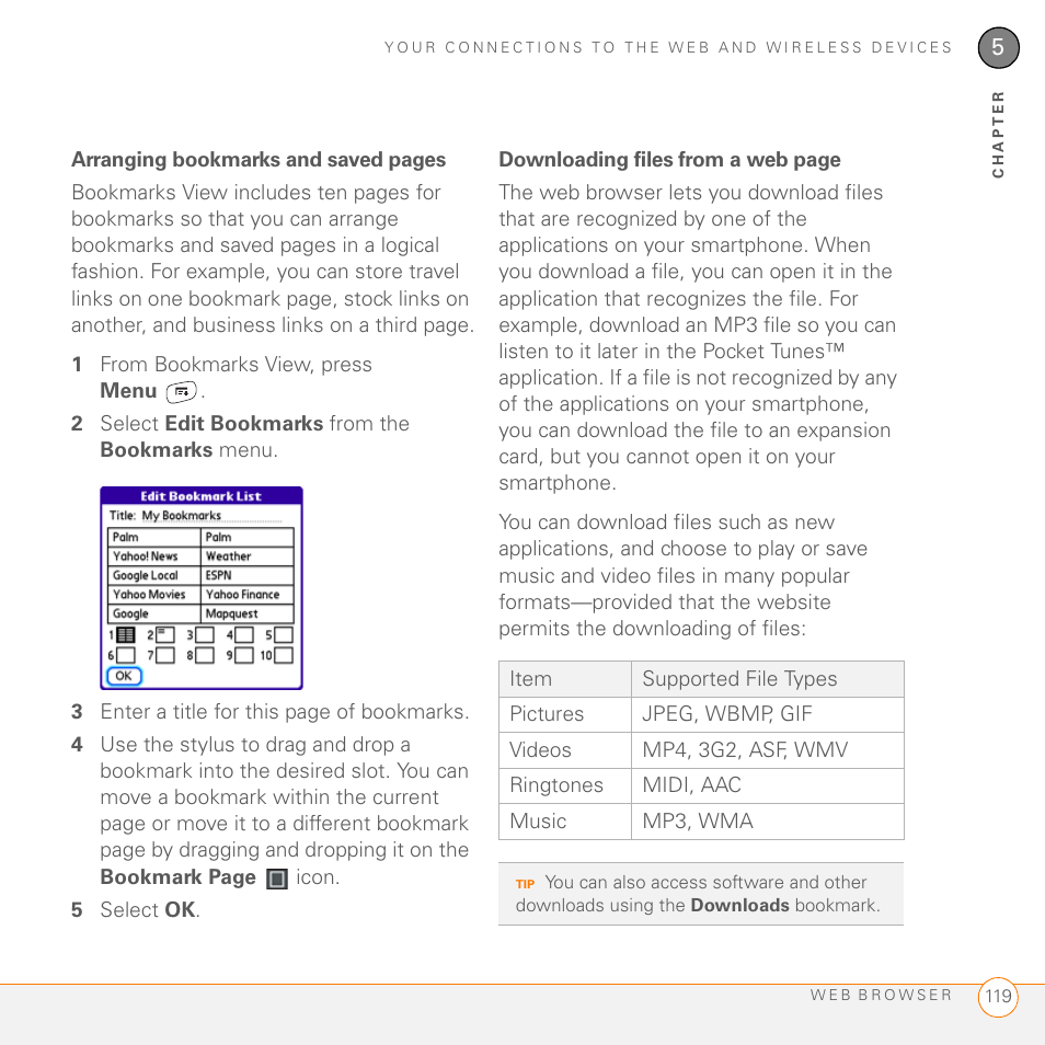 Palm 755P User Manual | Page 119 / 304