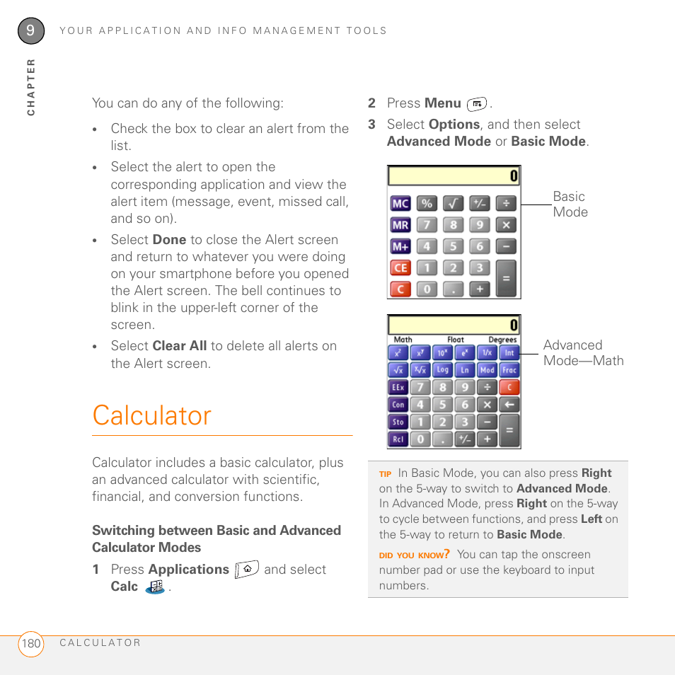 Calculator | Palm 755P User Manual | Page 180 / 304
