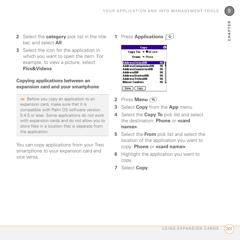 Palm 755P User Manual | Page 201 / 304