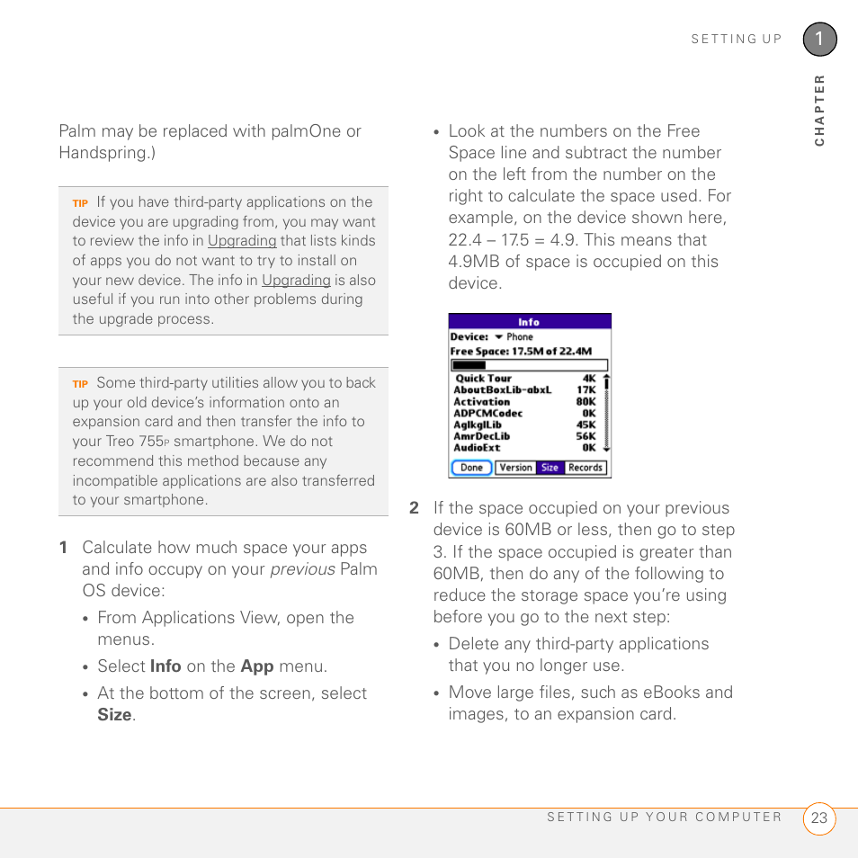 Palm 755P User Manual | Page 23 / 304