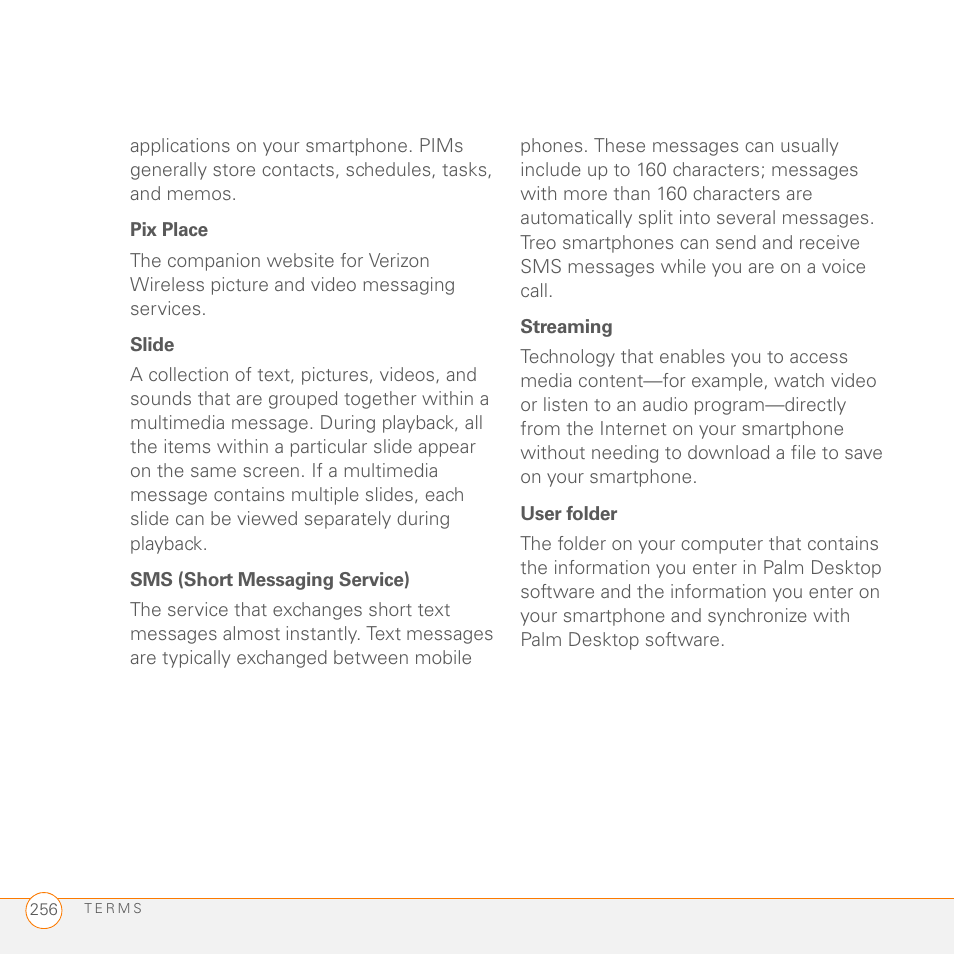 Palm 755P User Manual | Page 256 / 304