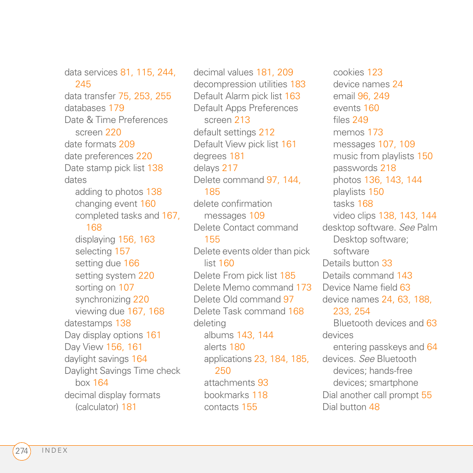 Palm 755P User Manual | Page 274 / 304