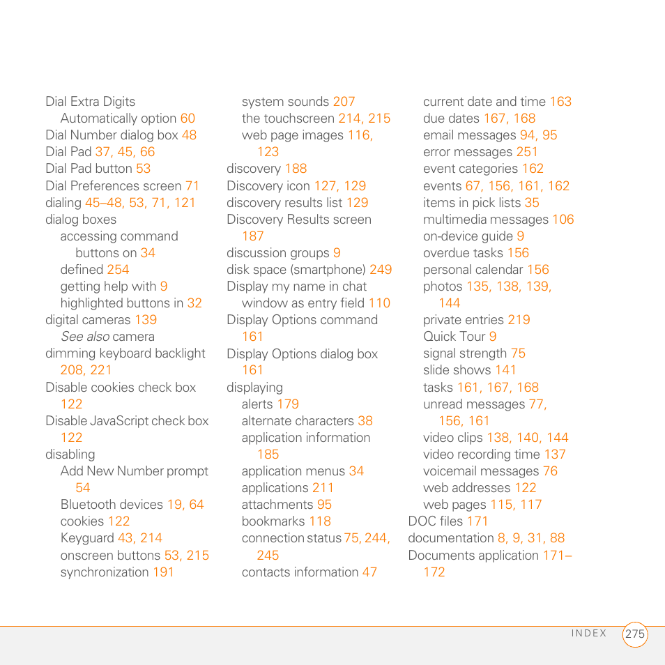 Palm 755P User Manual | Page 275 / 304