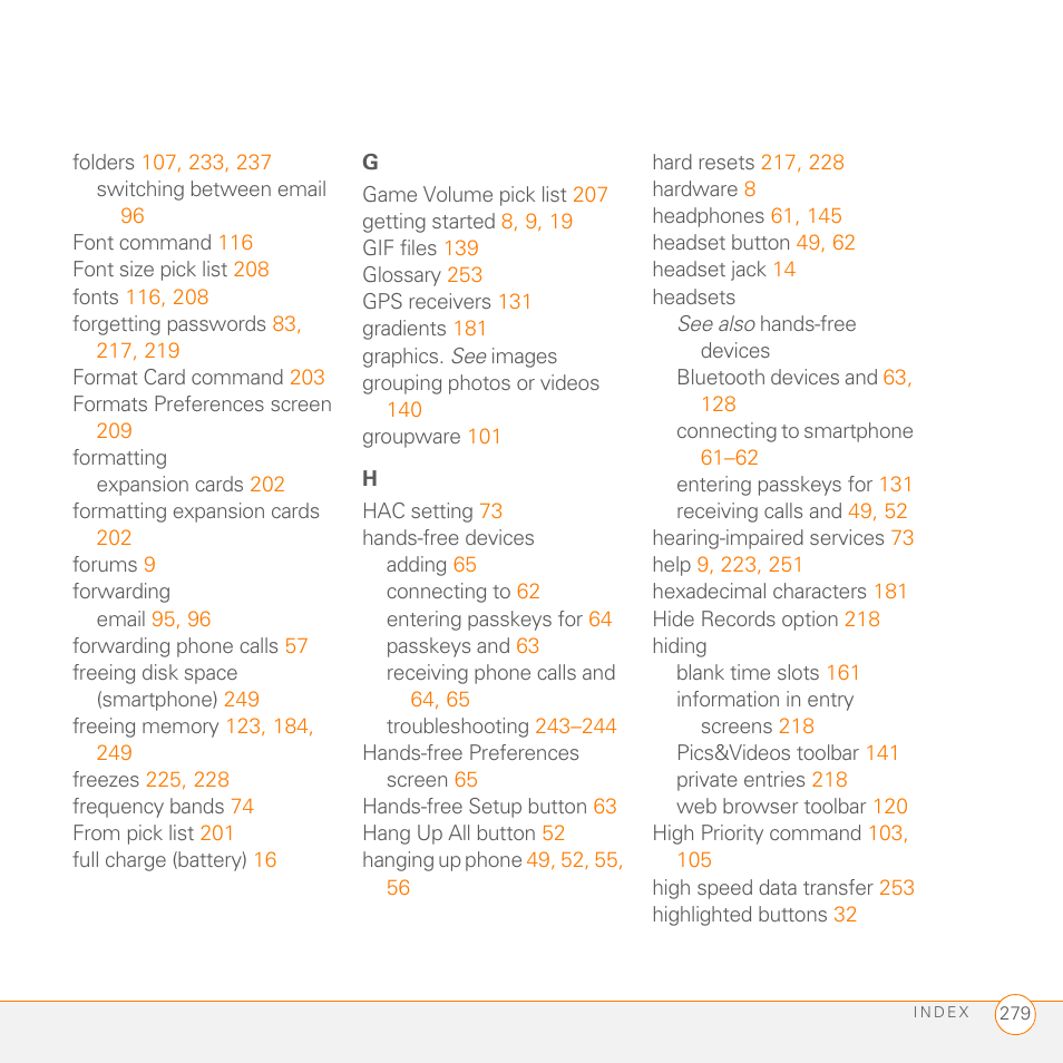 Palm 755P User Manual | Page 279 / 304