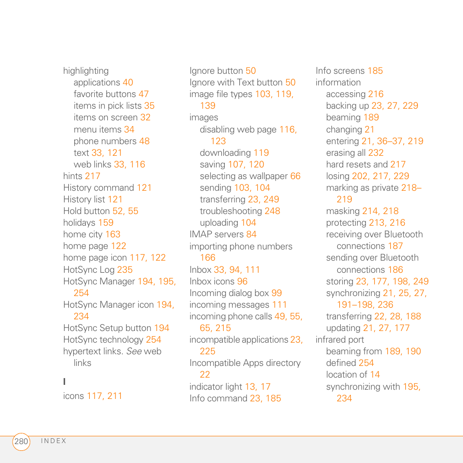 Palm 755P User Manual | Page 280 / 304