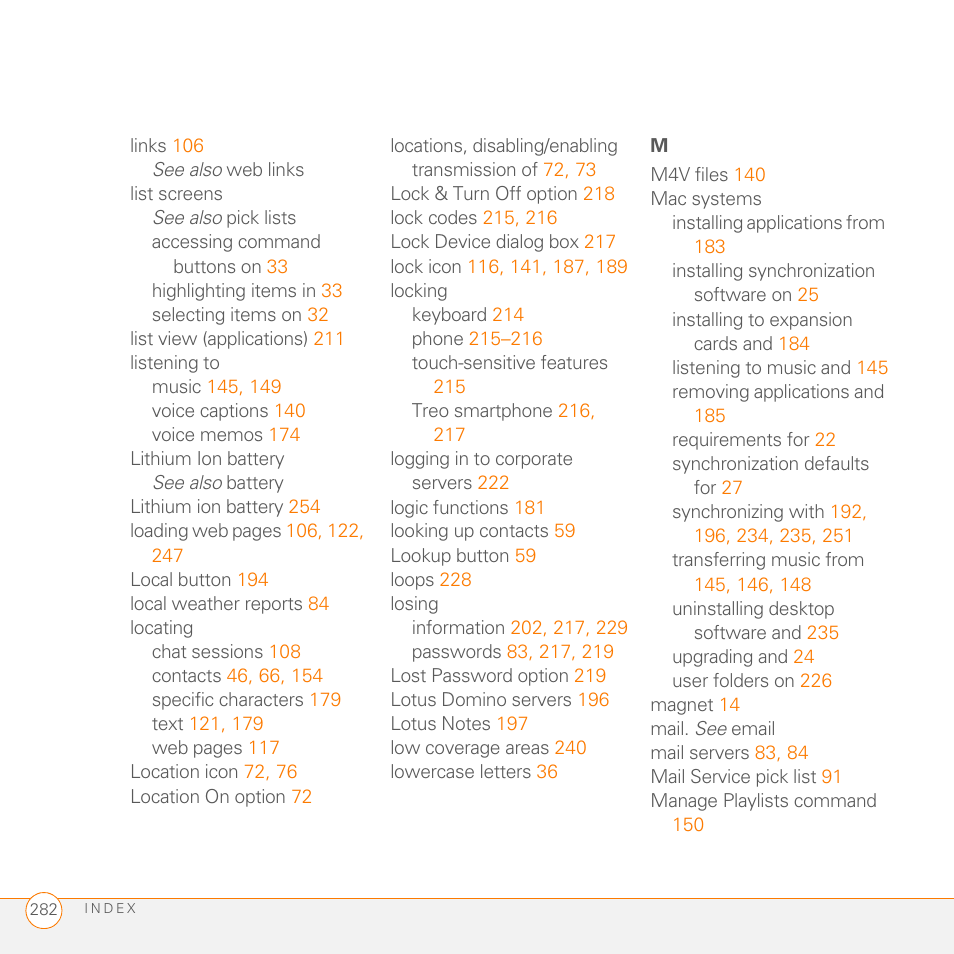 Palm 755P User Manual | Page 282 / 304