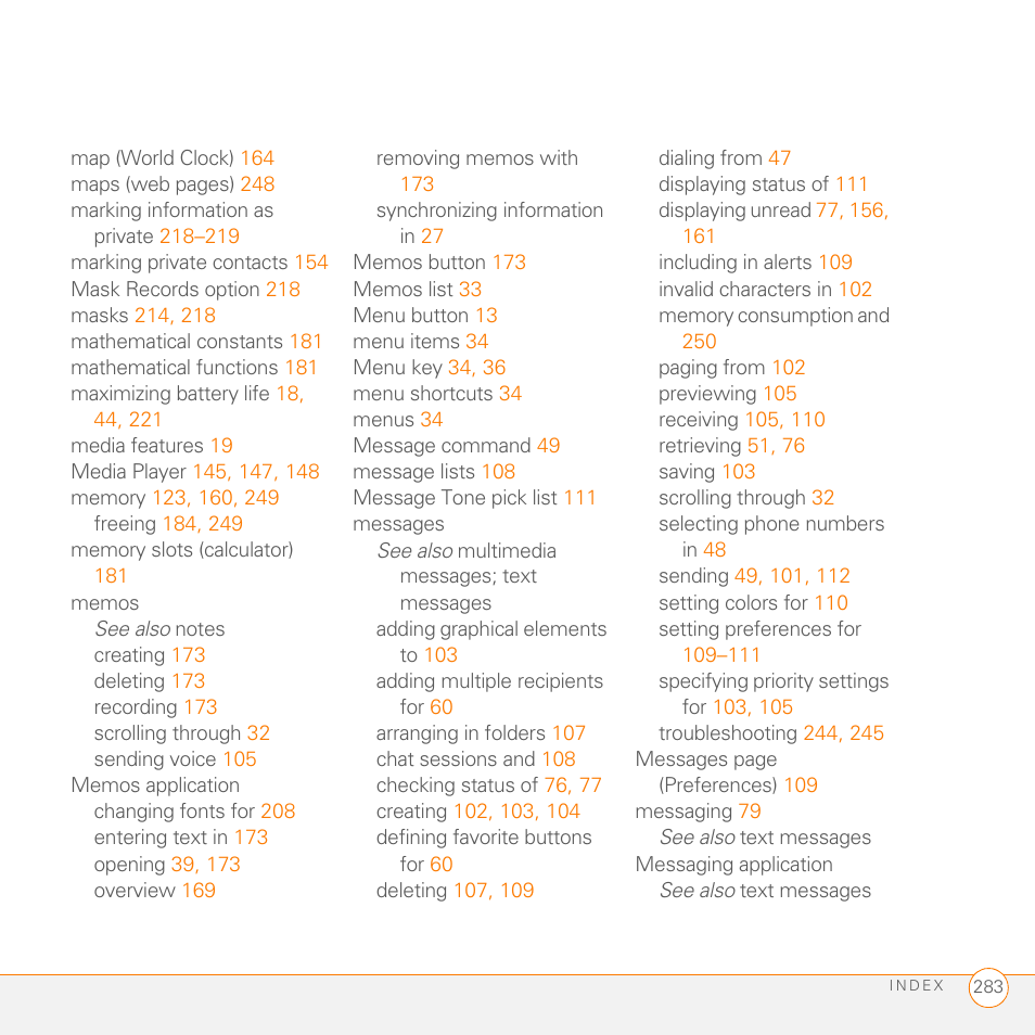 Palm 755P User Manual | Page 283 / 304
