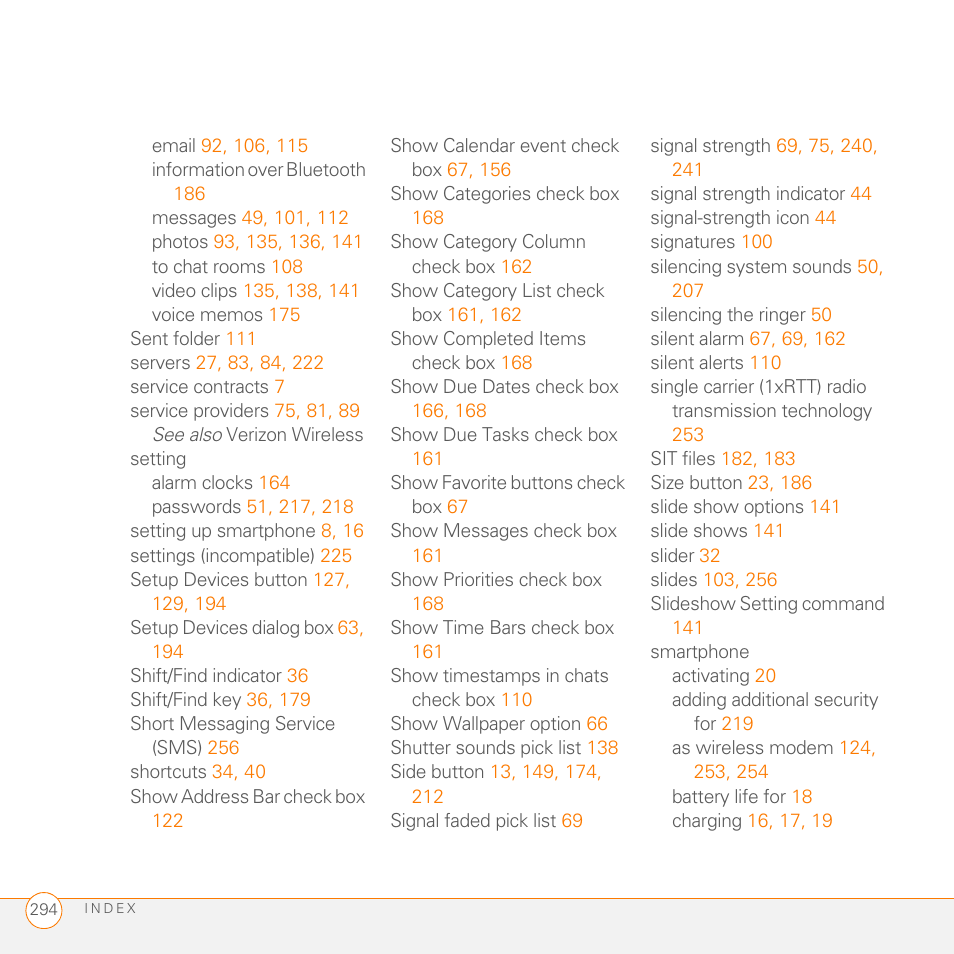 Palm 755P User Manual | Page 294 / 304