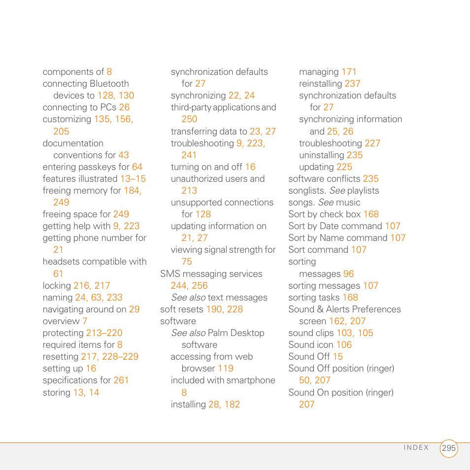 Palm 755P User Manual | Page 295 / 304