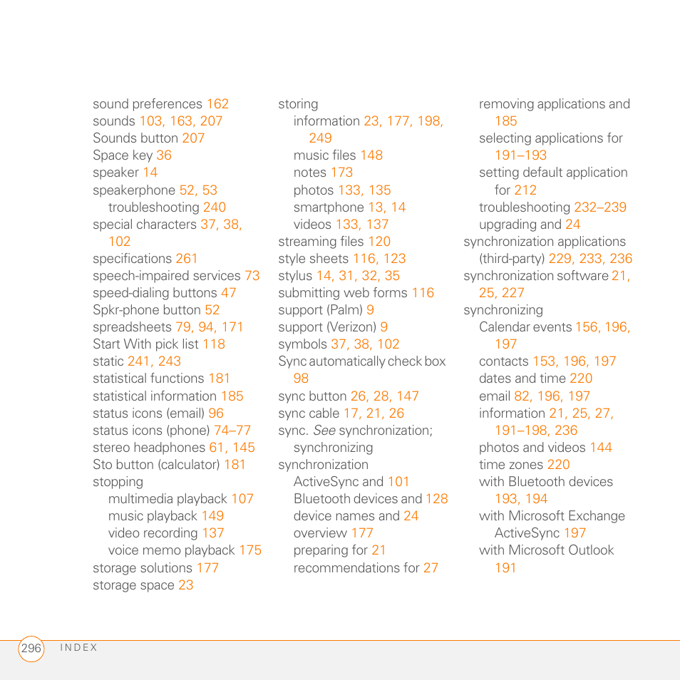 Palm 755P User Manual | Page 296 / 304
