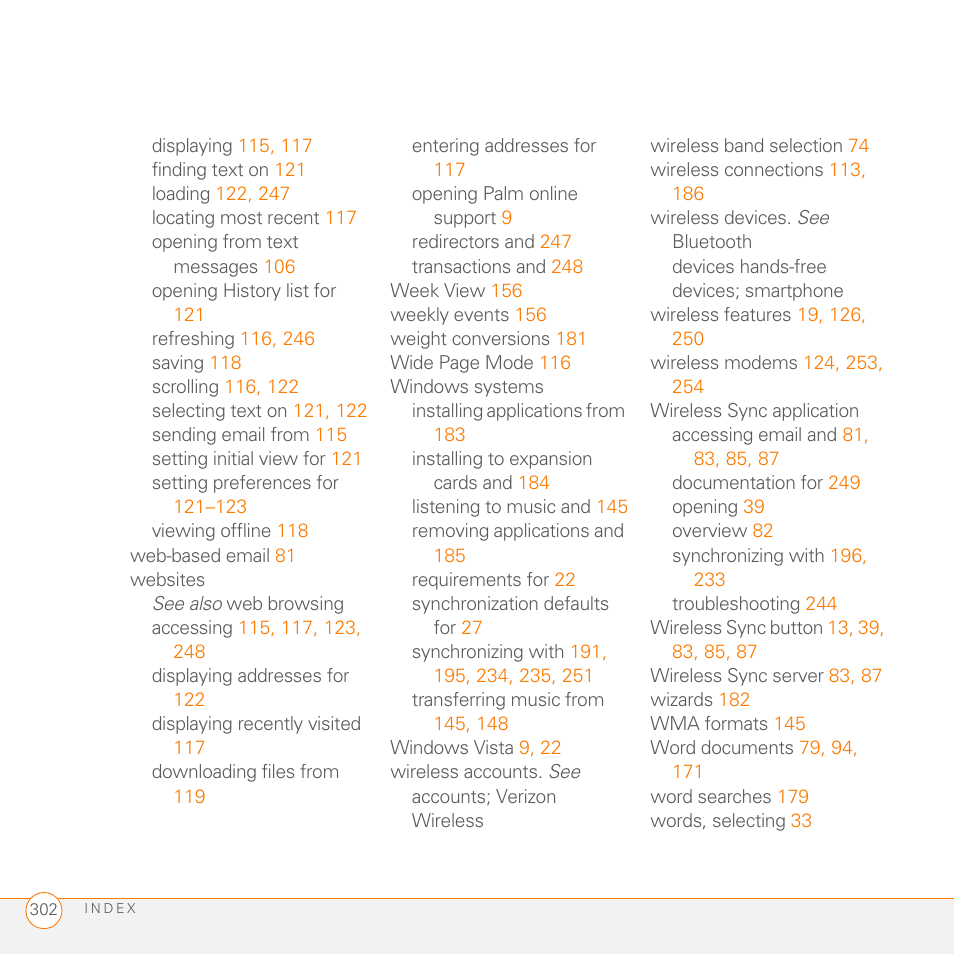 Palm 755P User Manual | Page 302 / 304
