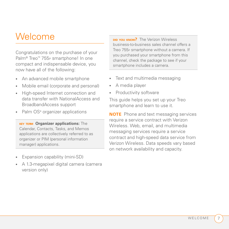 Palm 755P User Manual | Page 7 / 304