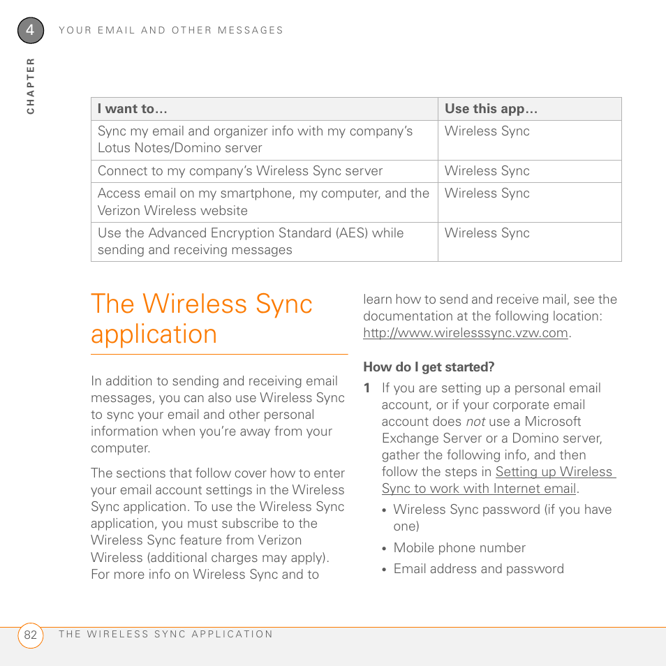 The wireless sync application, How do i get started | Palm 755P User Manual | Page 82 / 304