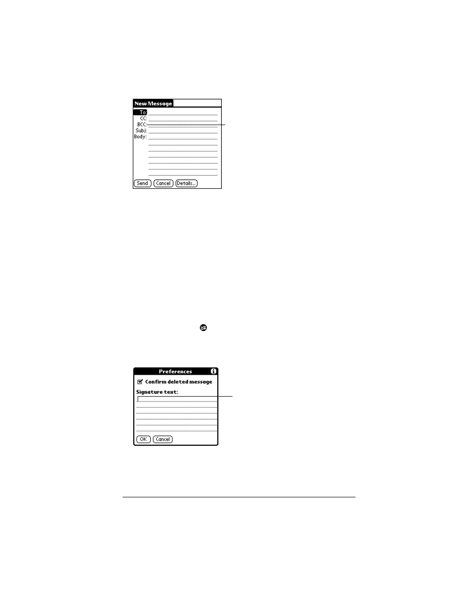 Adding a signature to your e-mail item, To create a signature | Palm IIIc User Manual | Page 133 / 246