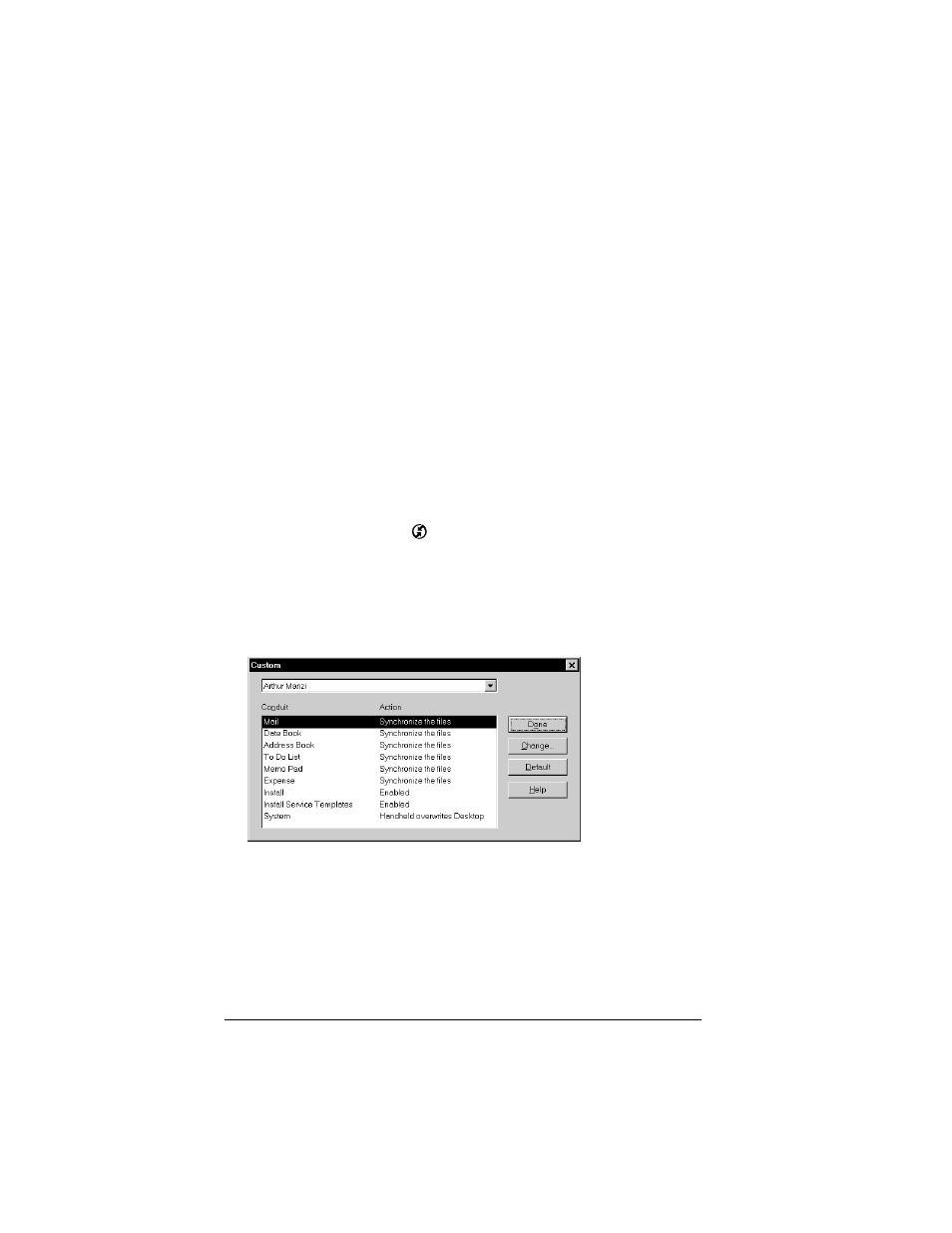 Customizing hotsync application settings, To customize hotsync application settings | Palm IIIc User Manual | Page 154 / 246