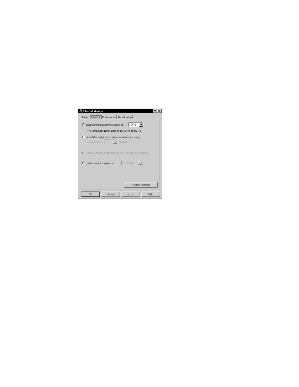 To check the ports used for infrared communication | Palm IIIc User Manual | Page 158 / 246