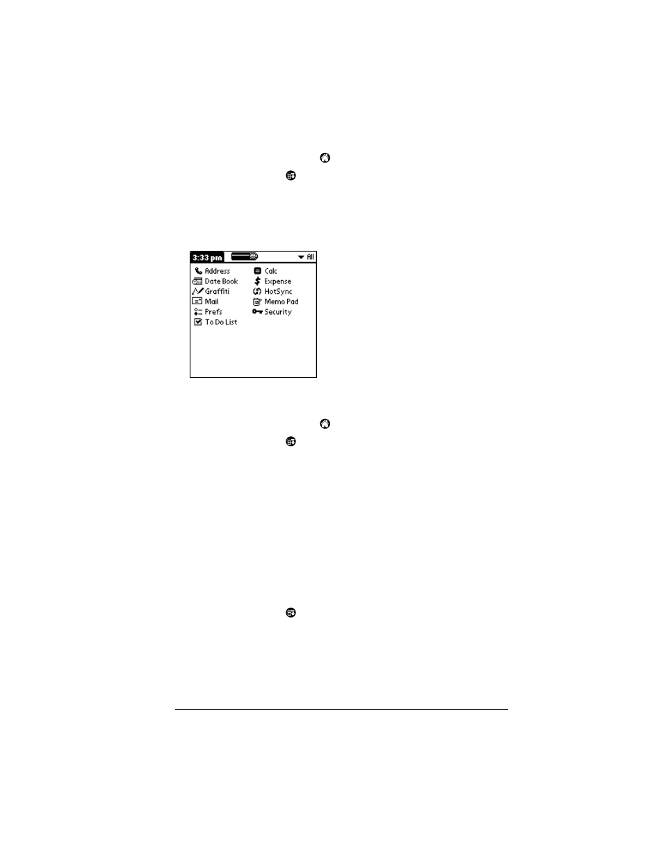 To change the applications launcher display, Choosing preferences, To change preferences for an application | Palm IIIc User Manual | Page 49 / 246