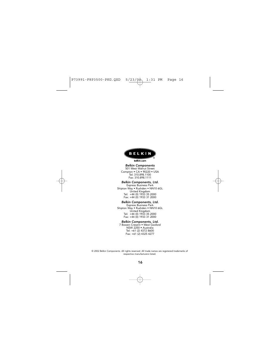 Palm F8P3500 User Manual | Page 16 / 16