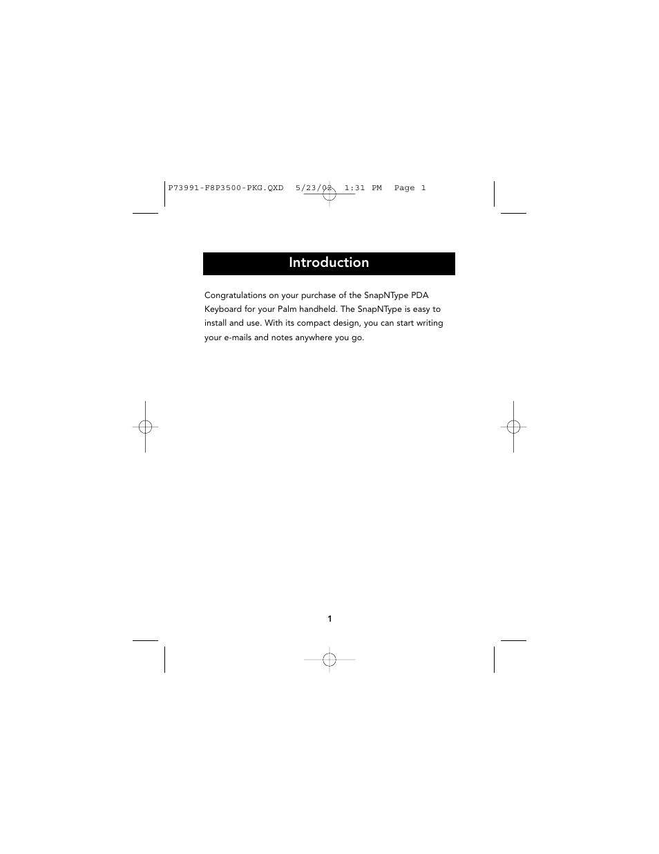 Introduction | Palm F8P3500 User Manual | Page 2 / 16