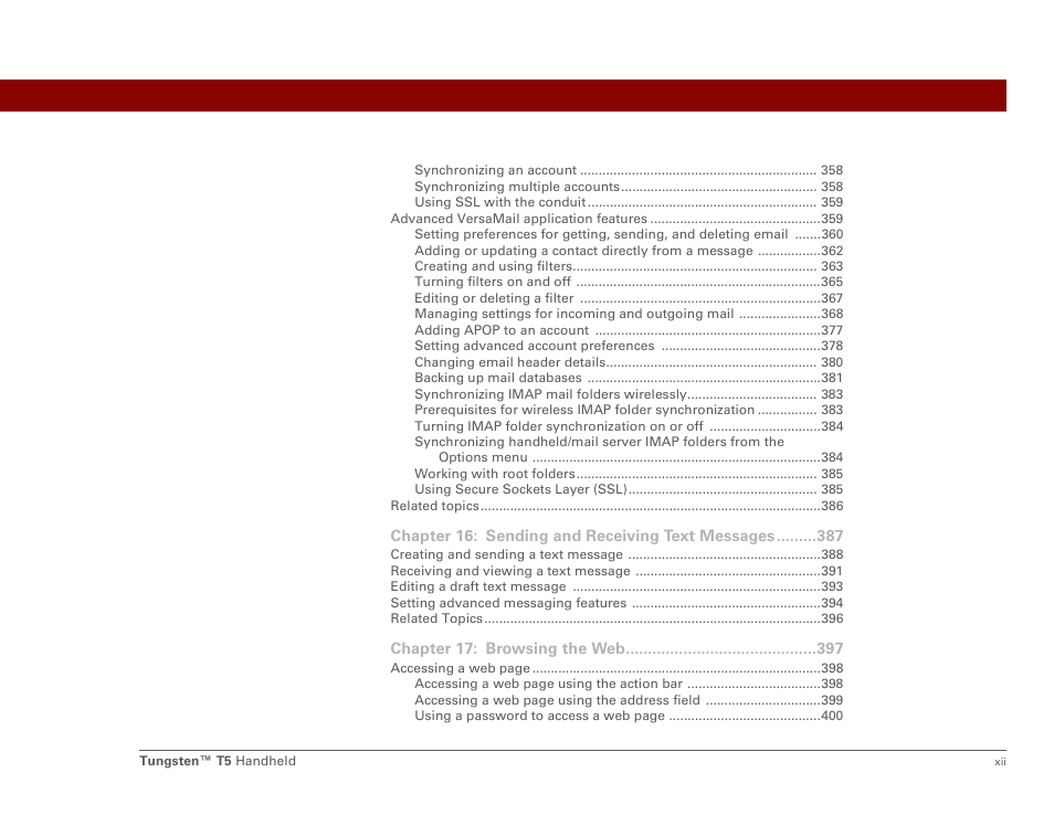 Palm Tungsten T5 User Manual | Page 12 / 675