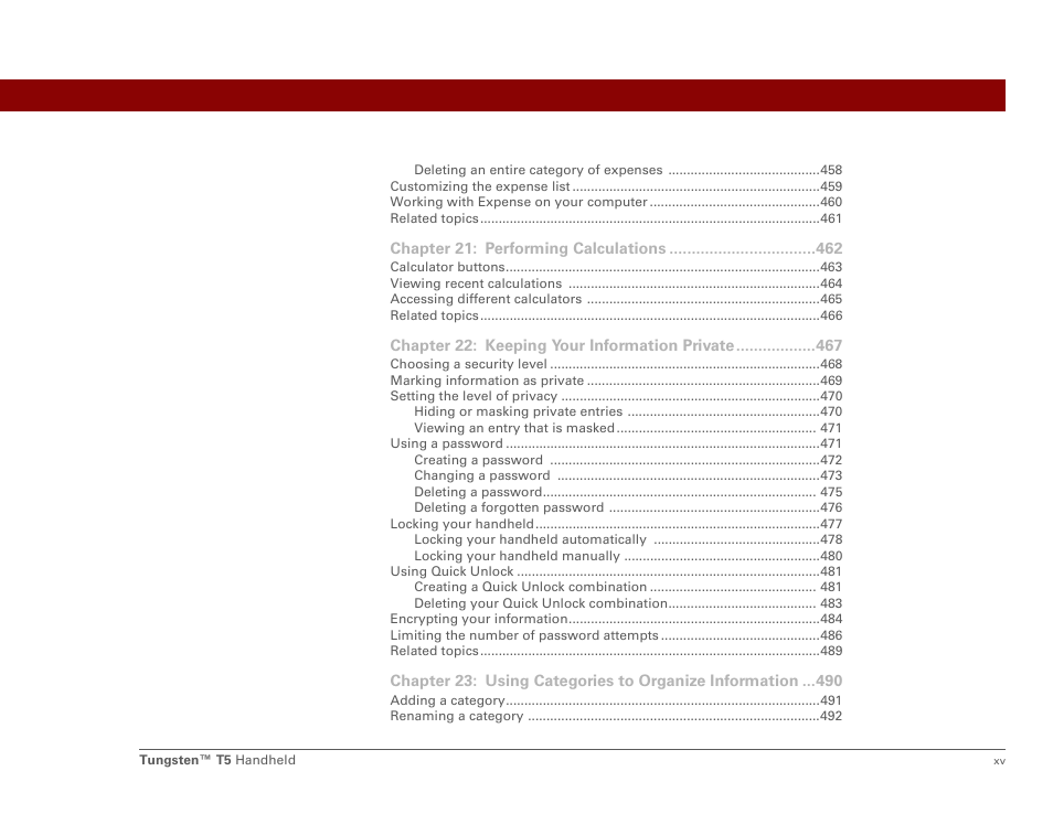 Palm Tungsten T5 User Manual | Page 15 / 675