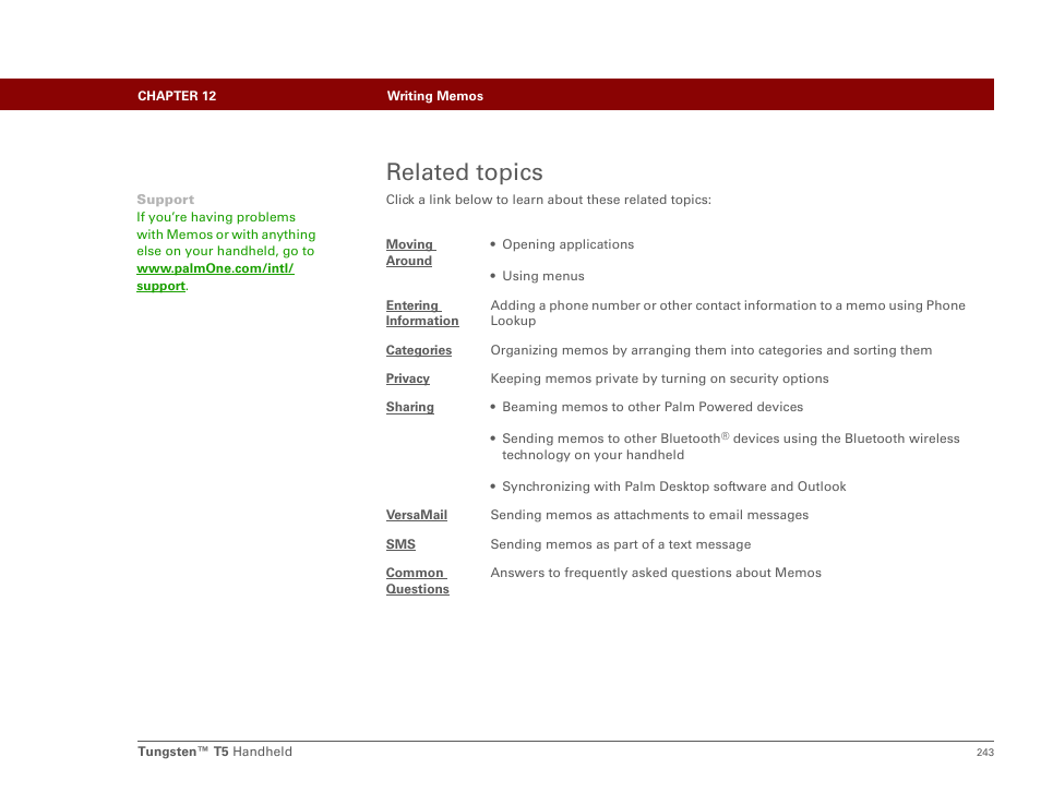 Related topics | Palm Tungsten T5 User Manual | Page 265 / 675