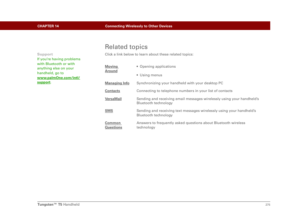 Related topics | Palm Tungsten T5 User Manual | Page 297 / 675