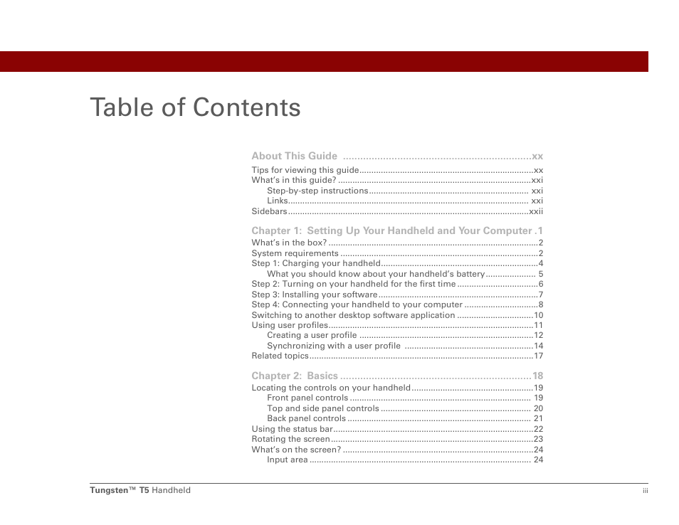 Palm Tungsten T5 User Manual | Page 3 / 675
