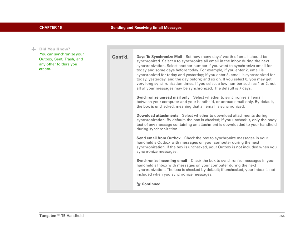 Cont’d | Palm Tungsten T5 User Manual | Page 376 / 675